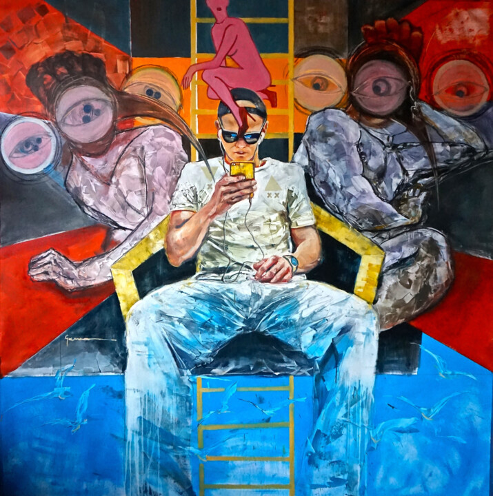 Throne, Bedlam project Pittura, 78,7x78,7 in