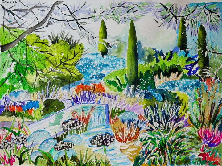 Paisaje mediterraneo Tablo, 16,1x12,2 in