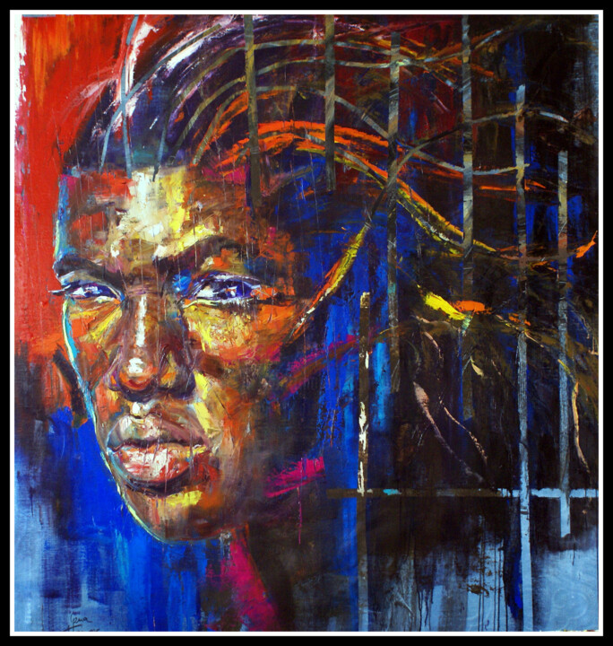 Man with Dreadlocks 绘画, 70.9x59.8 in