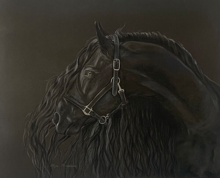 Black velvet Painting, 18.1x22.4 in