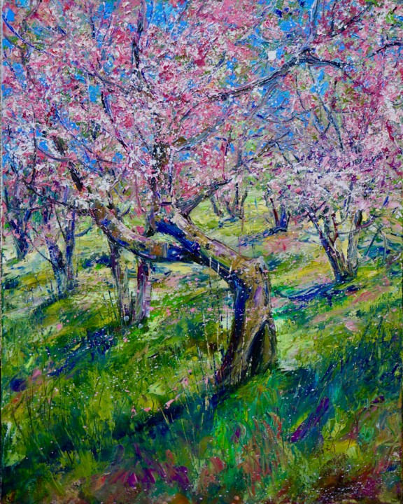 Cherry Blossoms dance Painting, 36.2x29.9 in
