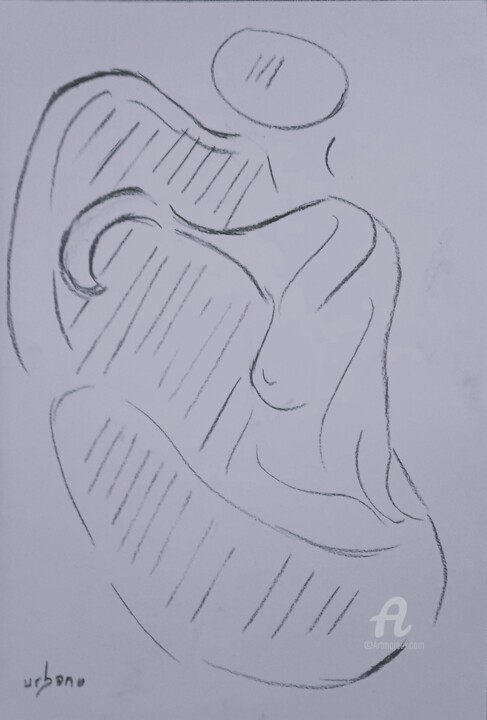 Joueuse d' Harpe Disegno, 16,1x11,8 in