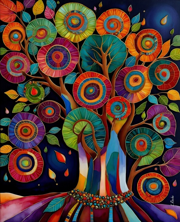 El Baobab Schilderij, 31,5x25,6 in