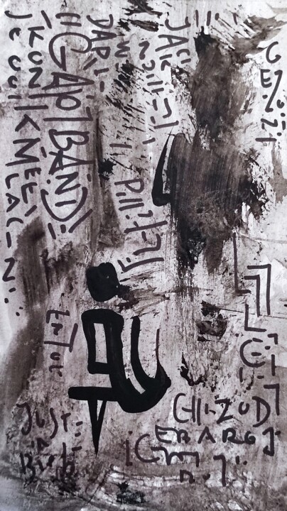 Картина под названием "Expressions : Burn…" - Milto Sideris, Подлинное произведение искусства, Акрил