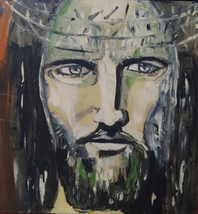Jesus The Saviour Painting, 15.8x11.8 in