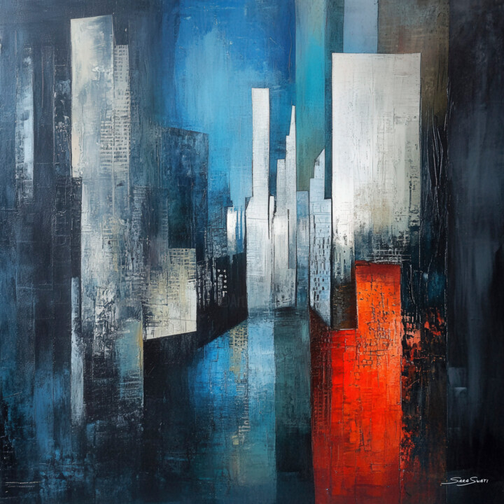 Nighttime Symphony Dijital Sanat, 39,4x39,4 in
