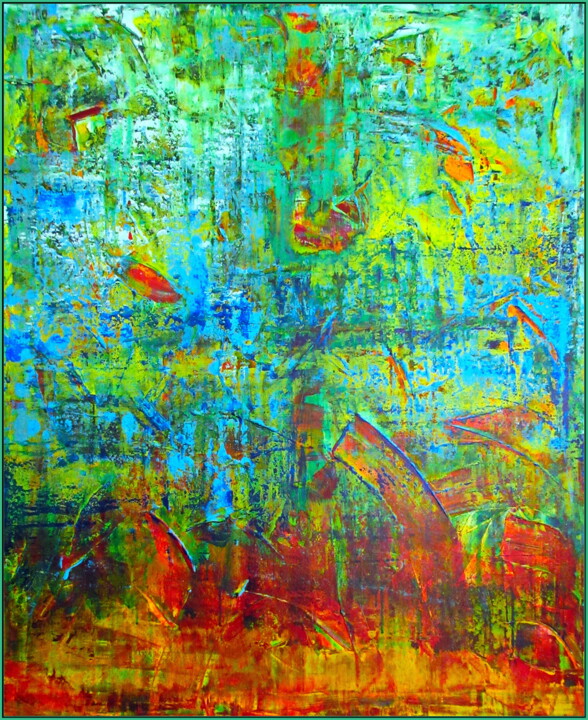 Painting titled "RED SEA SEASCAPE" by Tomo Gorjanc, Original Artwork, Acrylic Mounted on Wood Stretcher frame