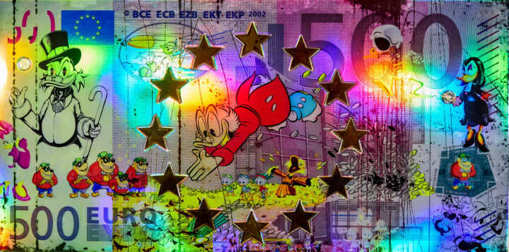 €500 Scrooge Duck Tablo, 35,4x70,9 in