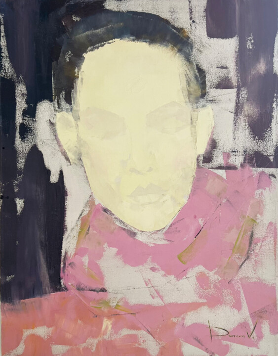 Drawing titled ""Oblivion"" by Vita Daneva, Original Artwork, Oil Mounted on Wood Stretcher frame