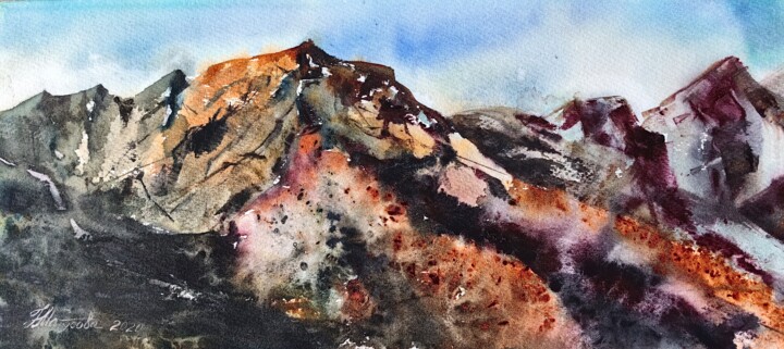 Caucasus mountain Pittura, 9,7x22,1 in