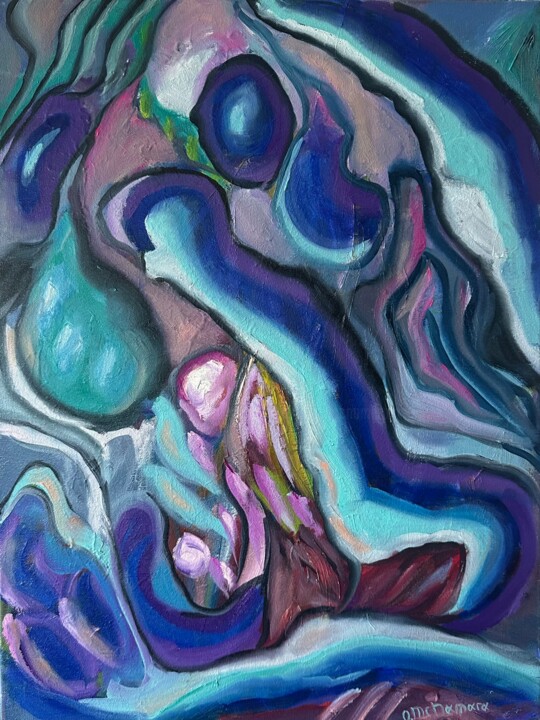 Schilderij getiteld "Thalassa" door Olga Mcnamara, Origineel Kunstwerk, Olie