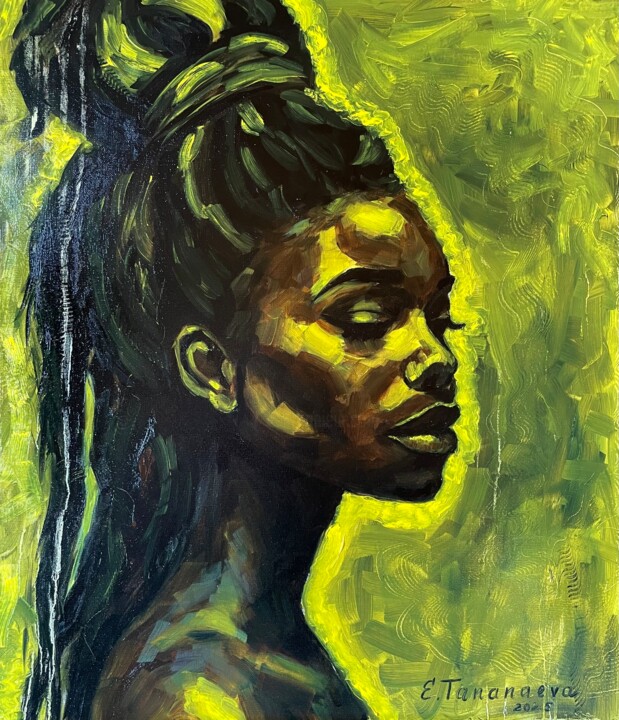 Original painting Oil portrait Woman portrait Tablo, 27,6x23,6 in