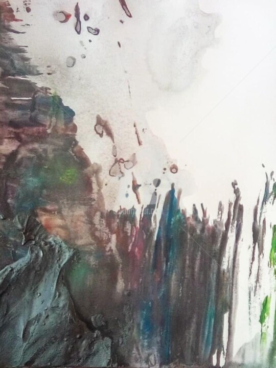 Painting titled ""FEMME LAPIDEE"" by Paula Clemence, Original Artwork, Gouache
