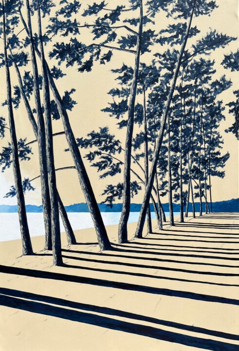 Painting titled "La Forêt d’Armand -…" by Frédéric Cadiou, Original Artwork, Acrylic Mounted on Wood Stretcher frame