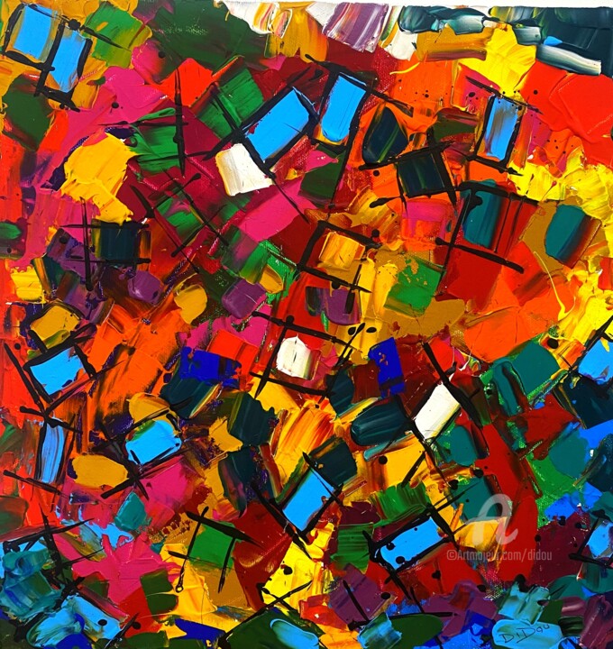 Peinture intitulée "birth of season" par Didou, Œuvre d'art originale, Acrylique Monté sur Châssis en bois