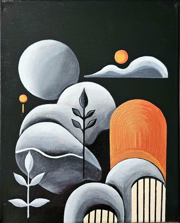Dreamscapes in Contrast 绘画, 11.6x9.3 in