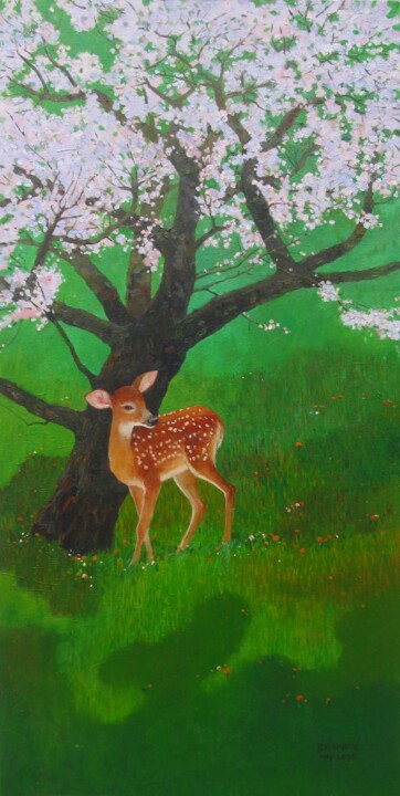 SPRING GUARDIAN Painting 绘画, 47x23 in