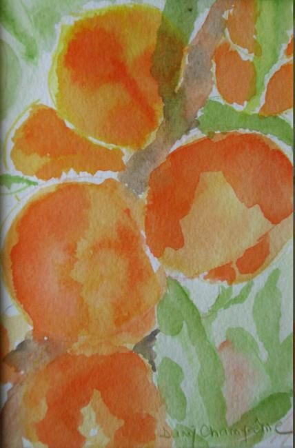 Peinture intitulée "PECHES" par Dany Champeme, Œuvre d'art originale, Aquarelle