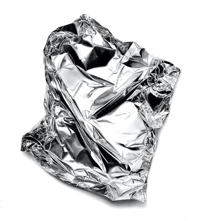 Drawing titled "Silver Foil #2" by Paul Stowe, Original Artwork, Pencil