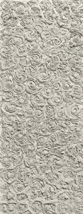 Painting titled "Rose, tono II (eco…" by Amadesi Claudia, Original Artwork, Chalk Mounted on Wood Stretcher frame