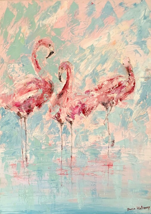 Fenicotteri rosa 绘画, 27.6x19.7 in