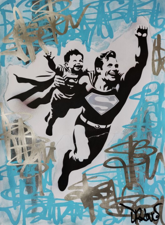 Dreaming with Superman Schilderij, 15,8x11,8 in