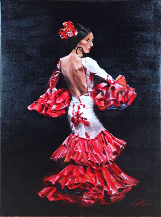 Flamenco 1 绘画, 31.5x23.6 in