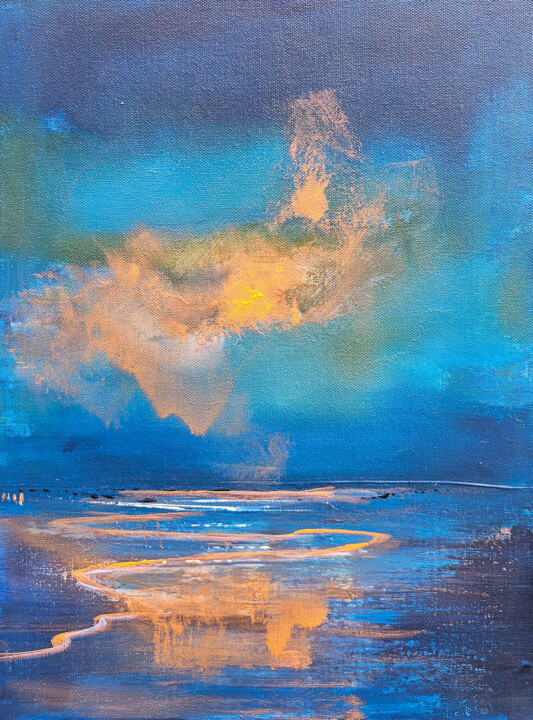 Neon Shores 绘画, 15.8x11.8 in