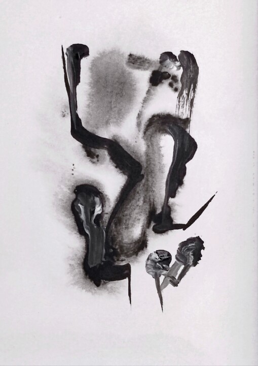 Man going down Pittura, 3,9x2,8 in