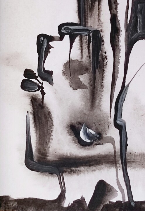 Connecting with strange strangers Pittura, 3,9x2,8 in
