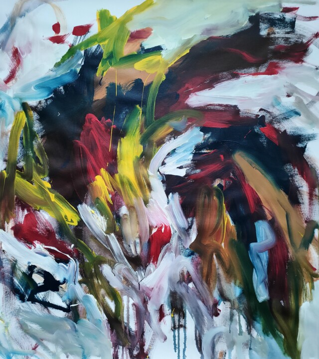 Schilderij getiteld "Feel You" door Emily Starck, Origineel Kunstwerk, Acryl Gemonteerd op Frame voor houten brancard