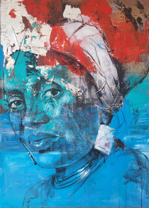 绘画 标题为“Miriam Makeba. Seri…” 由Artem Usá, 原创艺术品, 丙烯 安装在木质担架架上