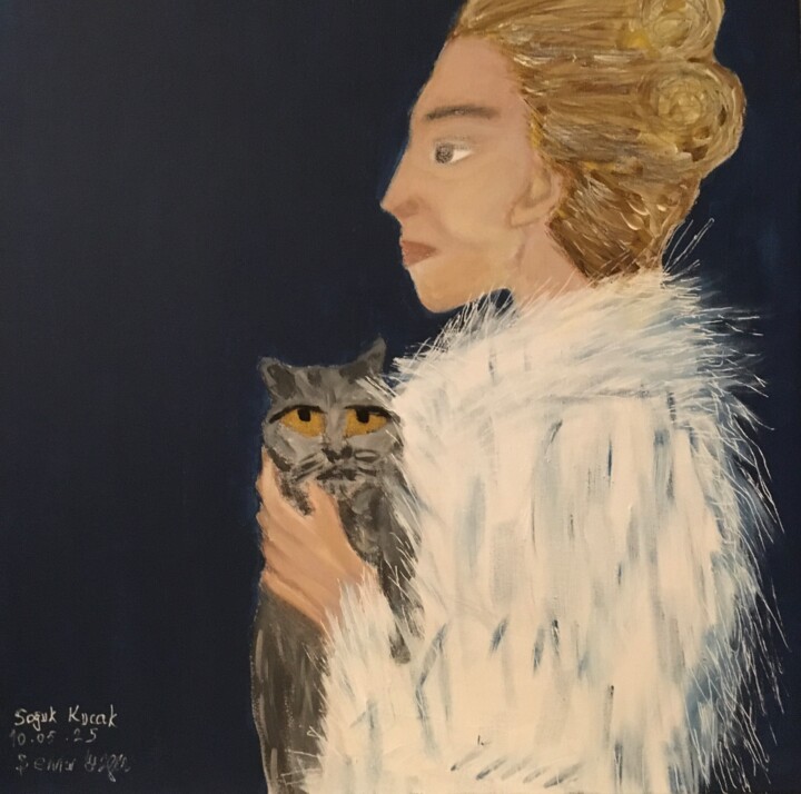 Cold Embrace 绘画, 15.8x15.8 in