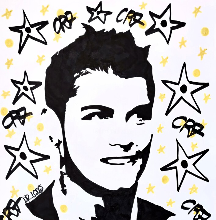 Cristiano Ronaldo 绘画, 11.8x11.8 in