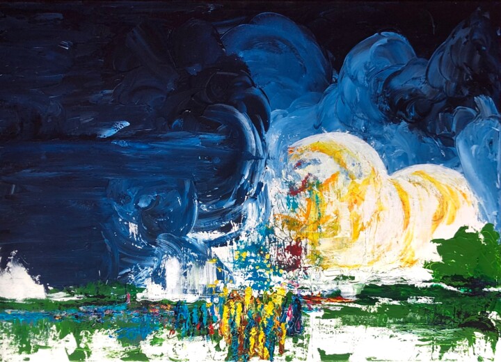 Licht inmitten der Dunkelheit 绘画, 27.6x39.4 in