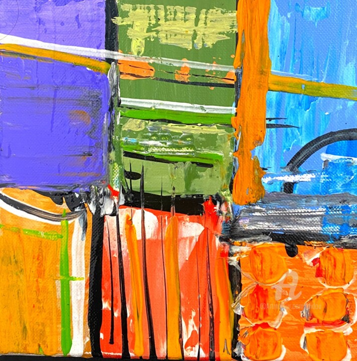 ètat d'urgence 绘画, 7.9x7.9 in