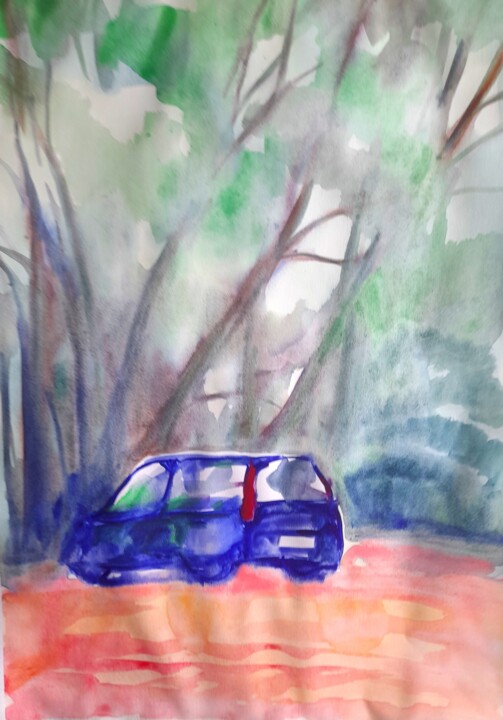 By the tree 绘画, 23.6x15.8 in