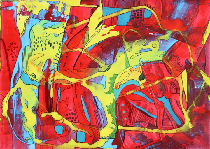 Painting titled "690. Love. 2024. Ve…" by Veera Zukova, Original Artwork, Acrylic