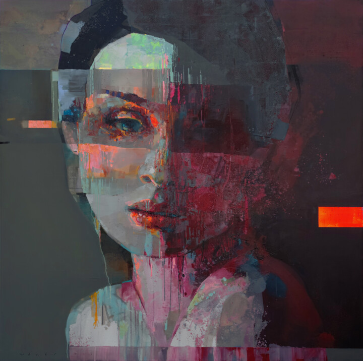 Painting titled "Cherry" by Viktor Sheleg, Original Artwork, Oil