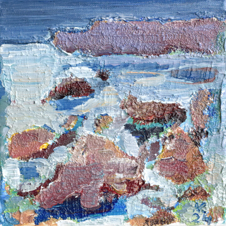 Peinture intitulée "Las Salinas. Gran C…" par Asta Kulikauskaite Krivickiene, Œuvre d'art originale, Acrylique Monté sur Châ…