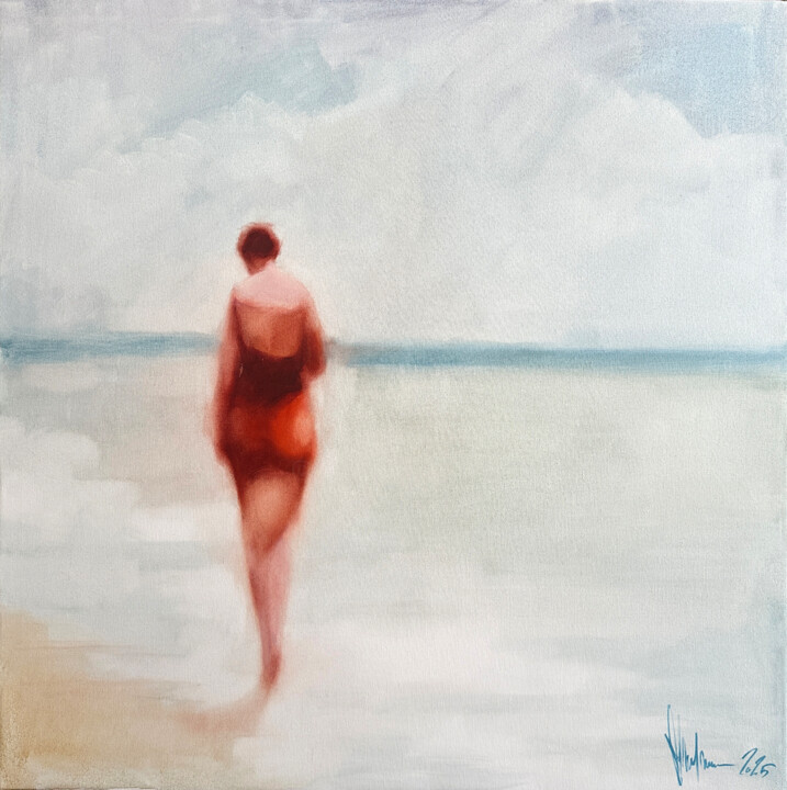 Painting titled "Sea song." by Igor Shulman, Original Artwork, Oil Mounted on Wood Stretcher frame