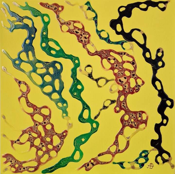 绘画 标题为“Abstraction 57” 由Anastasiia Doro, 原创艺术品, 丙烯 安装在木质担架架上