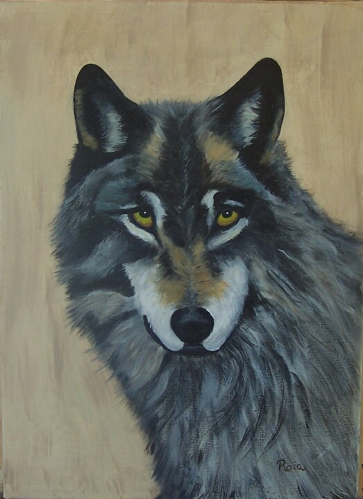 le regard du loup 绘画, 18.3x13 in