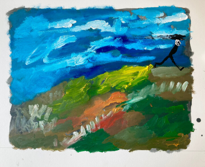 walk in progress / battre la campagne 2 绘画, 19.7x23.6 in
