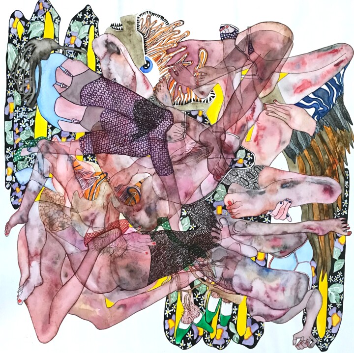 Oeil 图画, 27.6x27.6 in