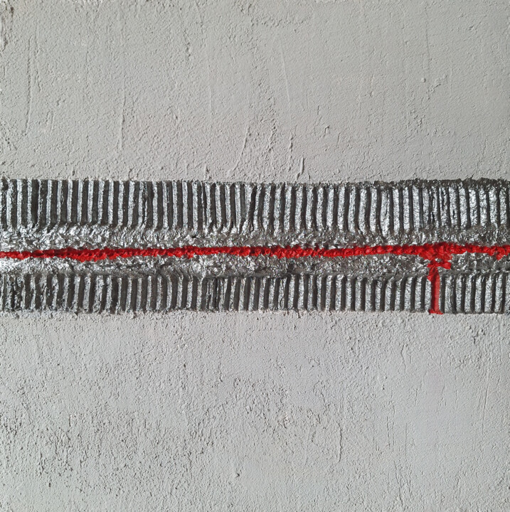 Painting titled "ZIP#3" by Amadesi Claudia, Original Artwork, Acrylic Mounted on Wood Stretcher frame