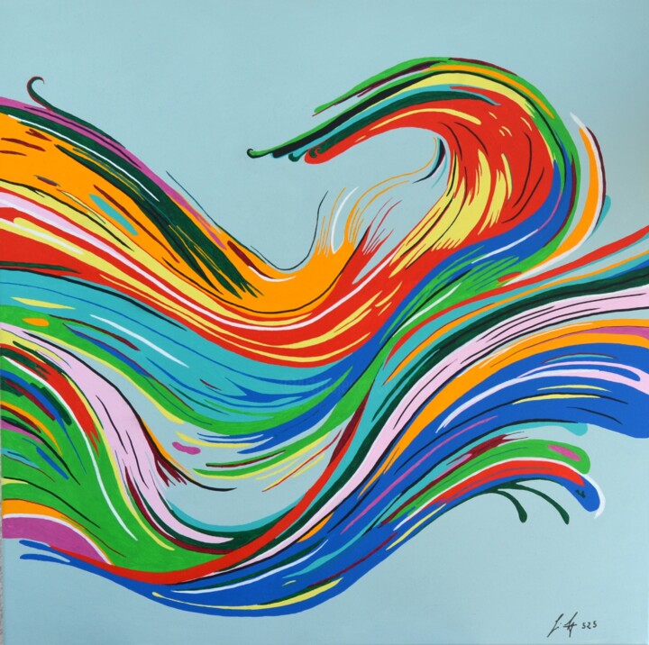 waves 绘画, 31.5x31.5 in
