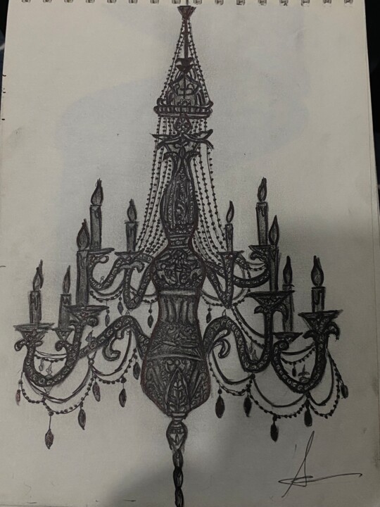 Tekening getiteld ""Where Light Once D…" door Aya Al-Sunaidar, Origineel Kunstwerk, Gelpen