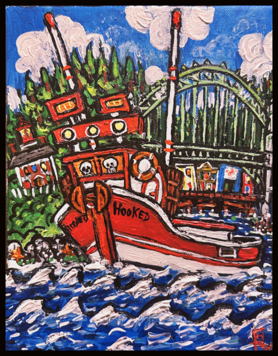 Painting titled "Two Went Out" by Erik Schlobohm, Original Artwork, Acrylic