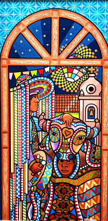 Boi Bumbá em Noites Juninas 绘画, 23.6x11.8 in